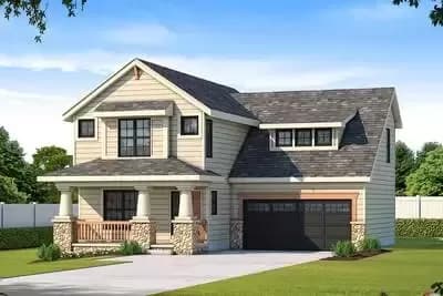Craftsman House Plan for the Narrow Lot