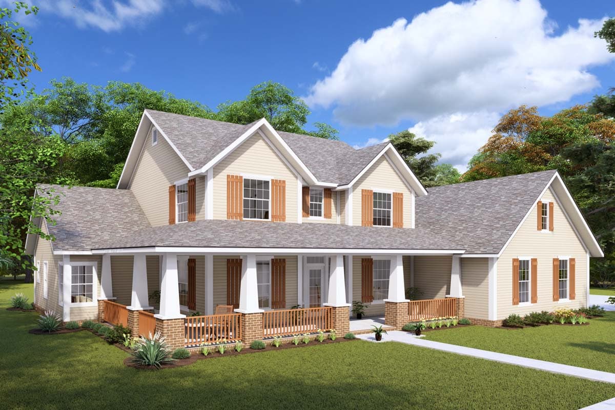 Plan 42170WM: 4 Bedroom Farmhouse Plan with Formal and Informal Dining and a Private Office - 3008 Sq Ft - Image #7 - Country, Farmhouse, Traditional