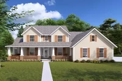 4 Bedroom Farmhouse Plan with Formal and Informal Dining and a Private Office - 3008 Sq Ft