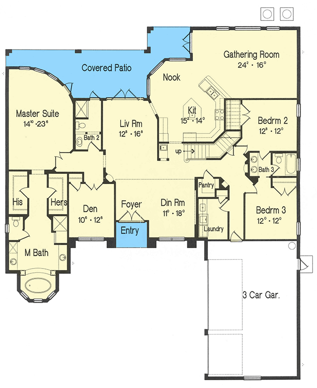 Plan 4218MJ: For the Palladian Purist - Floor Plan - Main Level - European, Mediterranean