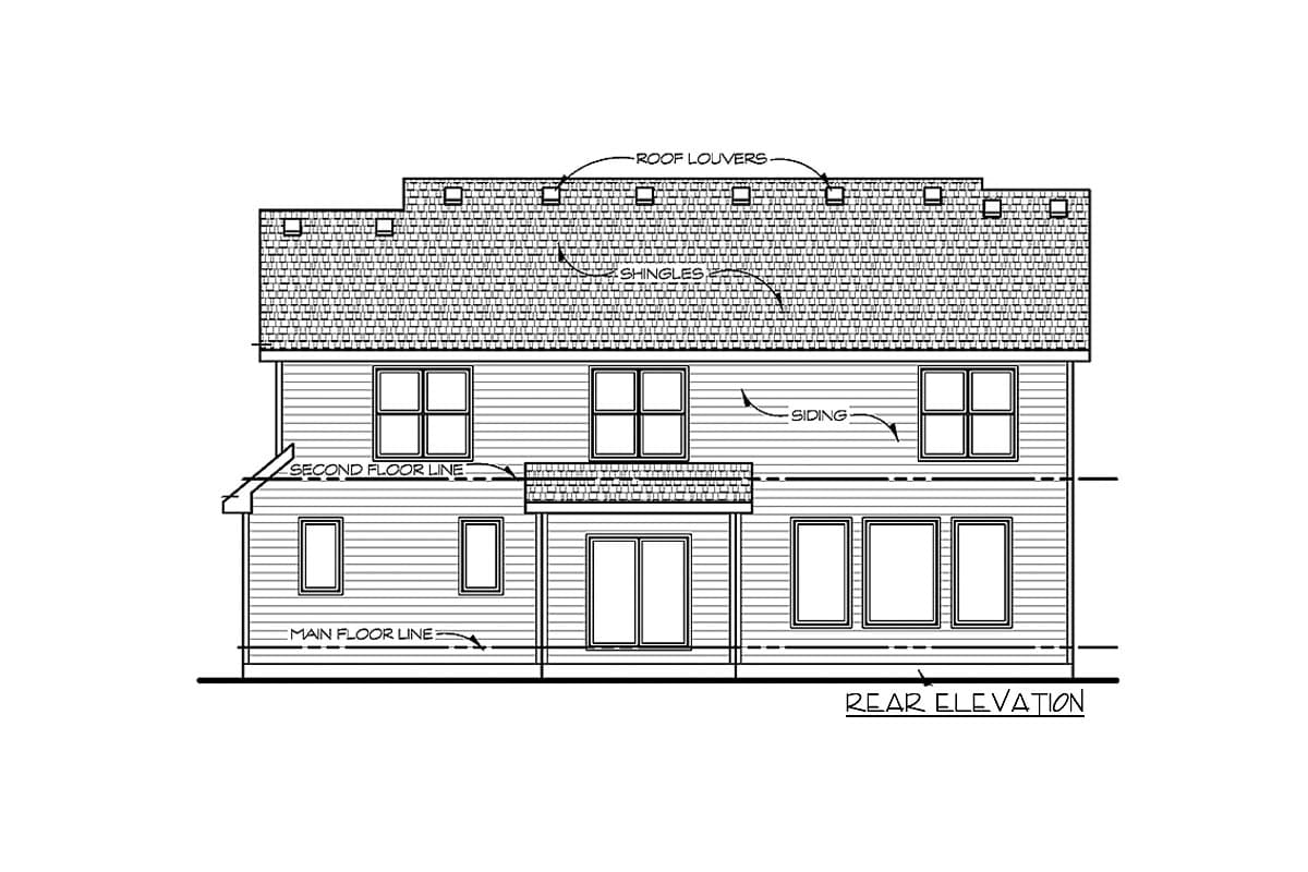 Plan 42186DB: 4-Bed House Plan with Covered Entry Porch - Image #8 - Craftsman, Northwest