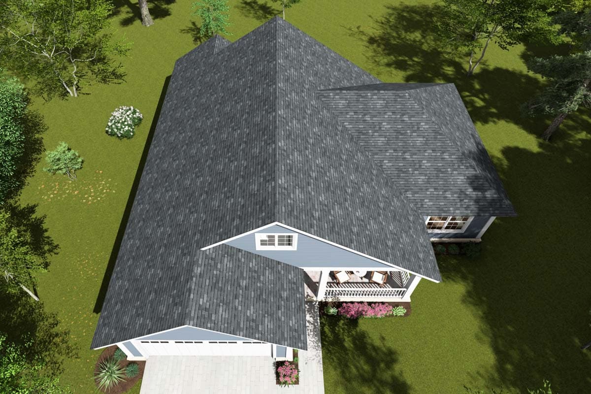 Plan 42243WM: 3-Bed Charming Country House Plan - 1272 Sq Ft - Image #7 - Cottage, Country, Southern, Traditional