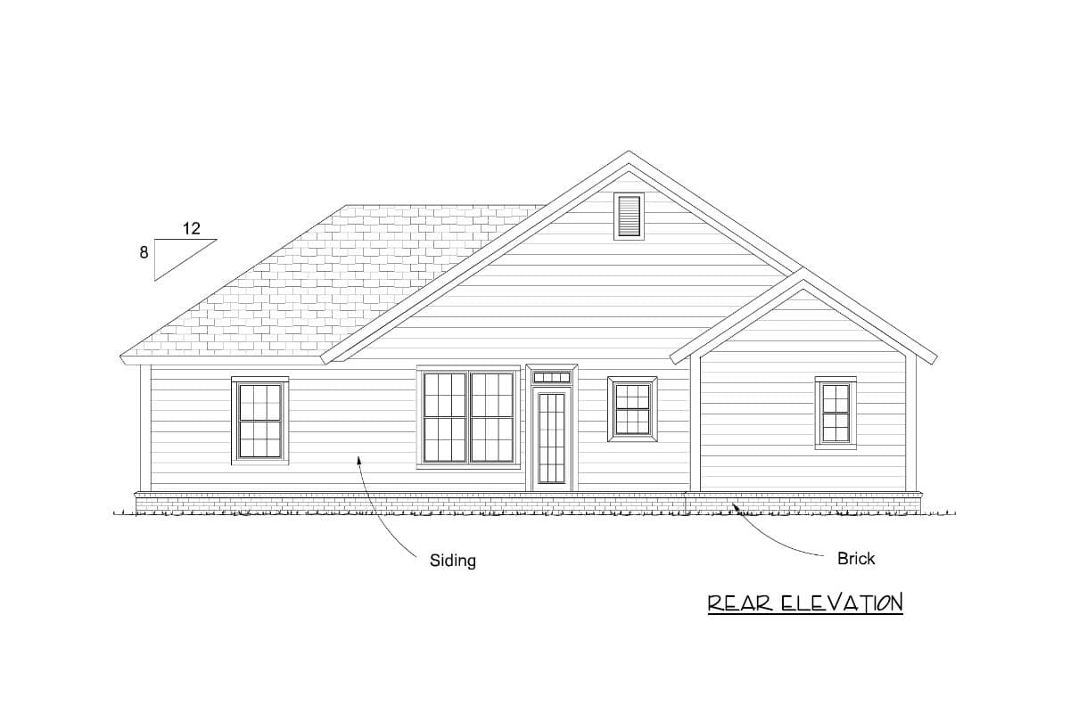 Plan 42243WM: 3-Bed Charming Country House Plan - 1272 Sq Ft - Image #9 - Cottage, Country, Southern, Traditional