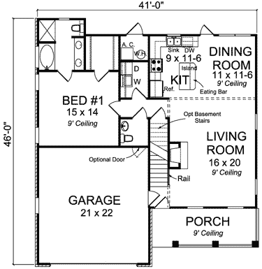 Plan 42244WM: Flexible Cottage House Plan - Floor Plan - Main Level - Cottage, Country, Traditional
