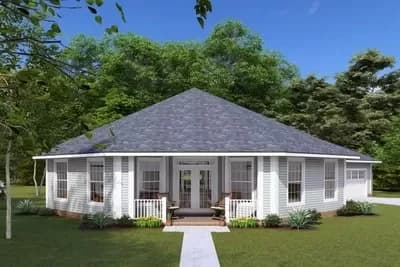 Octagonal Cottage Home Plan - 1793 Sq Ft