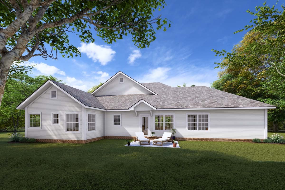 Plan 42266WM: 4 Bedroom House Plan Split Layout and 3-Car Garage - 1870 Sq Ft - Image #7 - Country, Craftsman, Ranch, Traditional