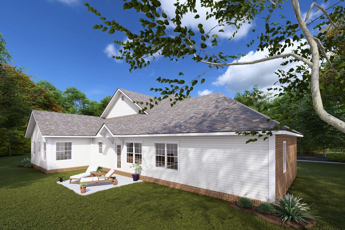 Plan 42266WM: 4 Bedroom House Plan Split Layout and 3-Car Garage - 1870 Sq Ft - Image #8 - Country, Craftsman, Ranch, Traditional