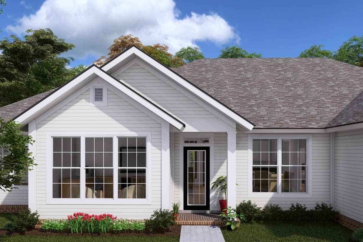 Plan 42273WM: Split Bedroom Ranch House Plan with Study - 1631 Sq Ft - Image #7 - Country, Ranch