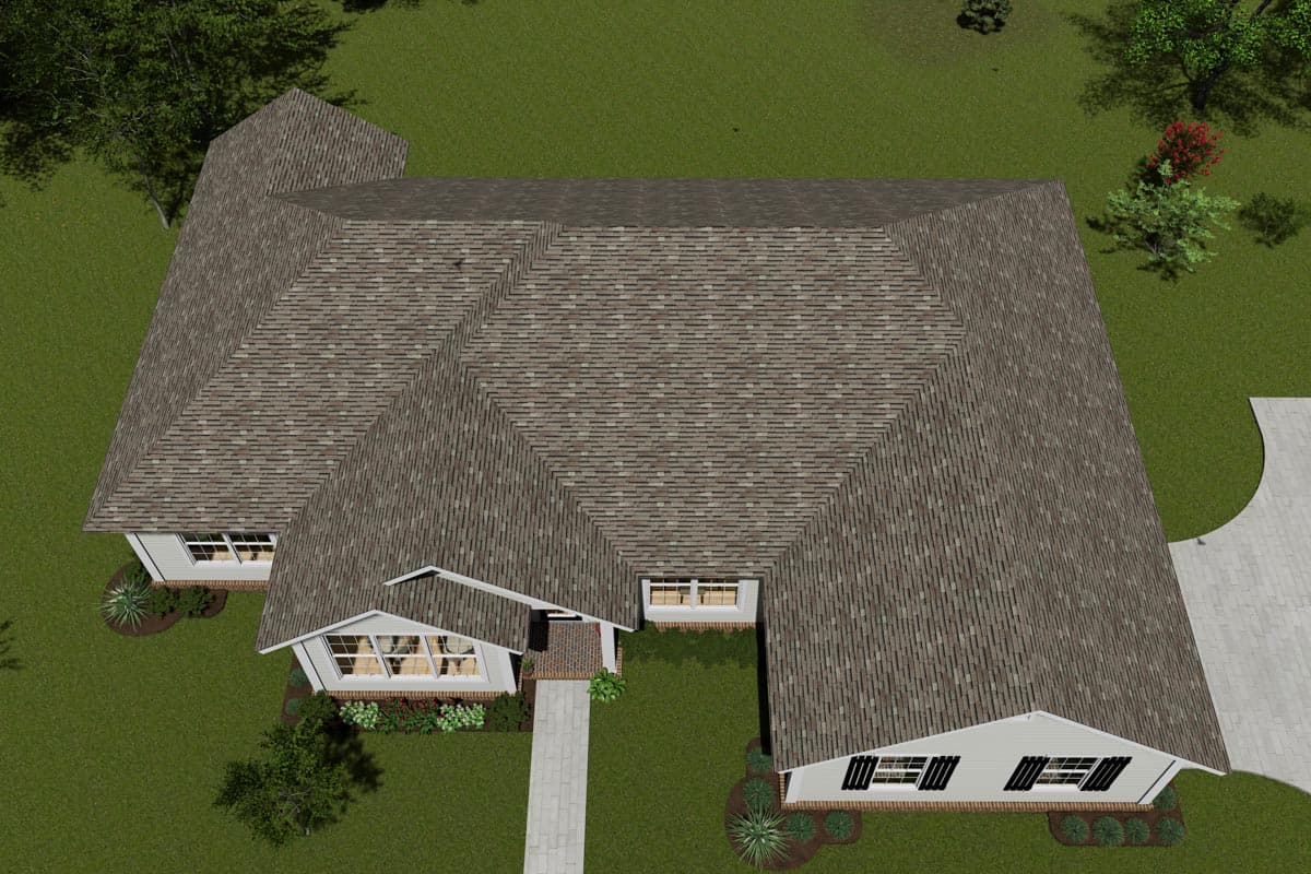 Plan 42273WM: Split Bedroom Ranch House Plan with Study - 1631 Sq Ft - Image #8 - Country, Ranch
