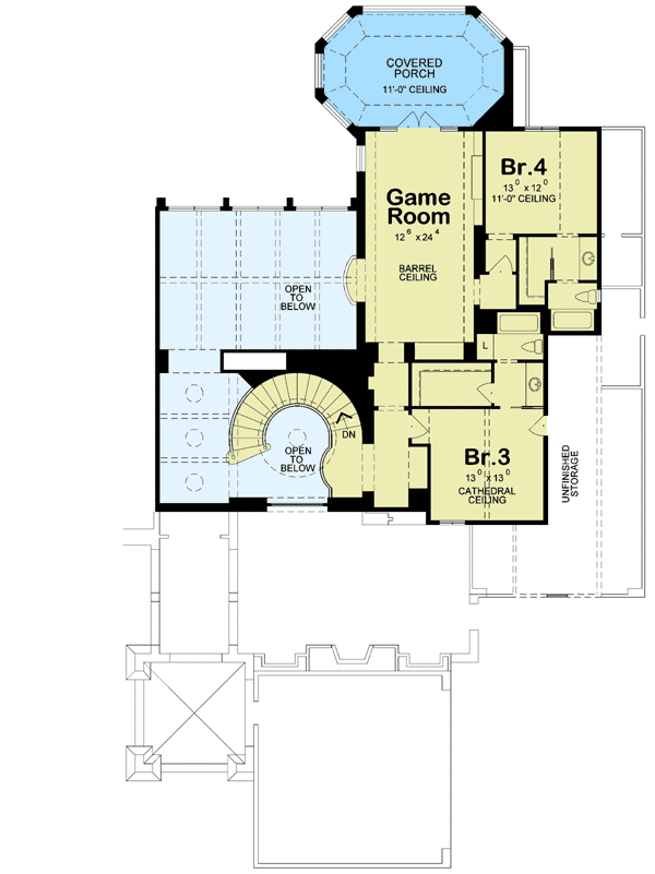 Plan 42294DB: Gracious French Country Manor - Floor Plan - 2nd Floor - European, French Country