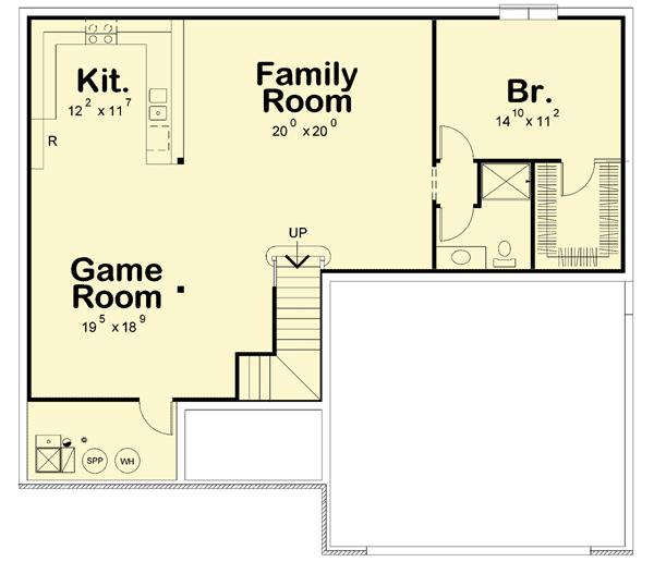 Plan 42337DB: One Story Home Plan with Optional Lower Level and Flex Room - 1413 Sq Ft - Floor Plan - Lower Level - Traditional