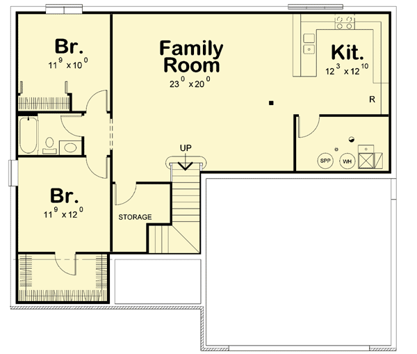 Plan 42338DB: Master on Main and Beds Below - Floor Plan - Lower Level - Traditional