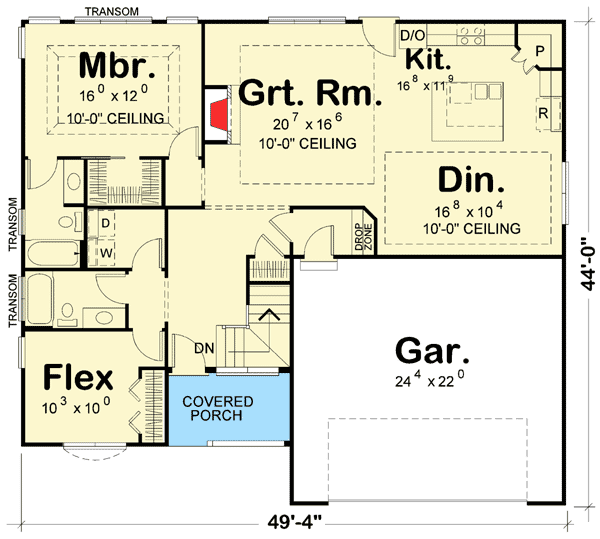 Plan 42339DB: Flexible House Plan with Finished Basement - Floor Plan - Main Level - Traditional