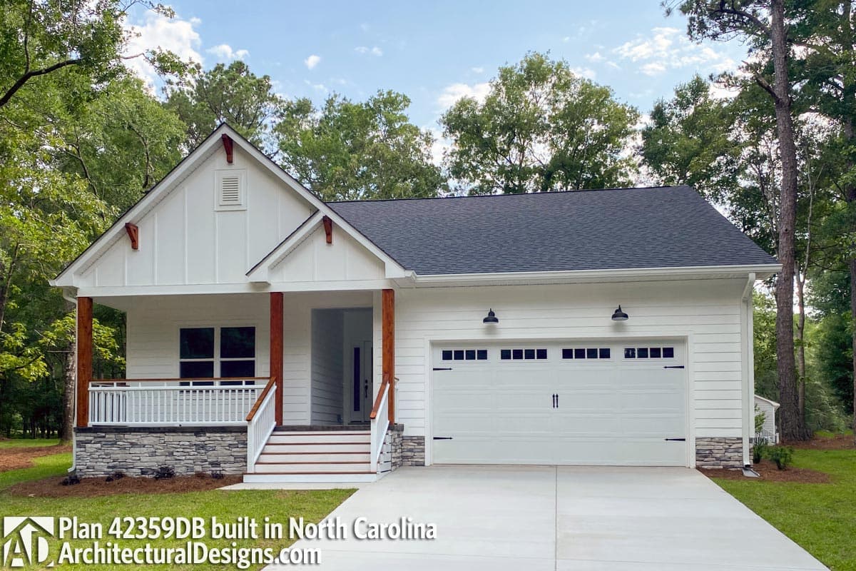 build gallery item - Country Craftsman House Plan 42359DB comes to life in North Carolina