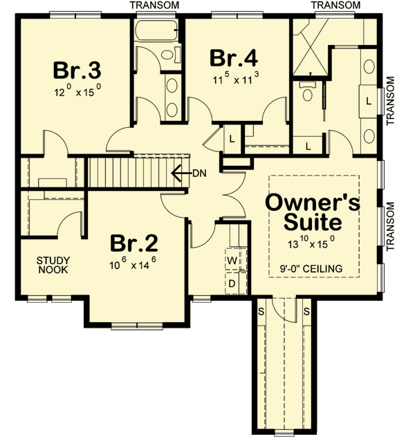 Plan 42368DB: Craftsman House Plan with Flex Room - Floor Plan - 2nd Floor - Craftsman, Northwest