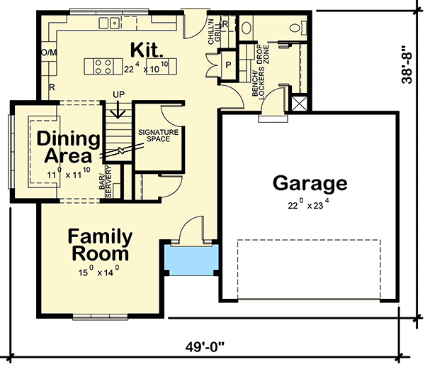 Plan 42374DB: 3 Bed Traditional House Plan - Floor Plan - Main Level - Traditional