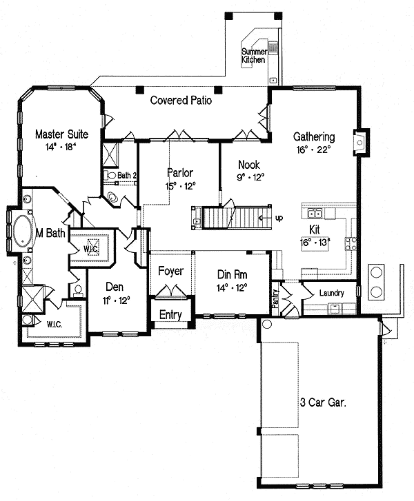 Plan 4258MJ: Magnificent Mediterranean - Floor Plan - Main Level - European