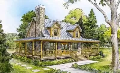 Wrap-Around Country Porch