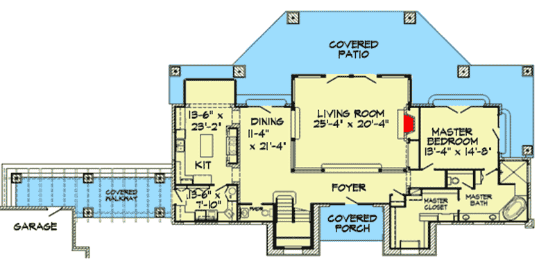 Plan 46008HC: Unique Hill Country Home Plan - Floor Plan - Main Level - Country, Hill Country, Mountain, Vacation