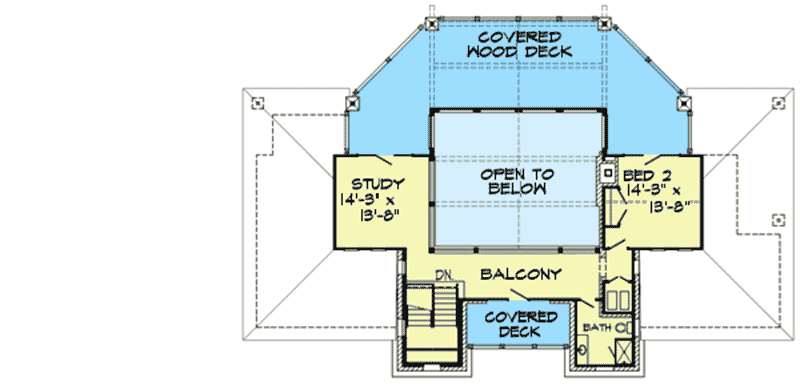 Plan 46008HC: Unique Hill Country Home Plan - Floor Plan - 2nd Floor - Country, Hill Country, Mountain, Vacation