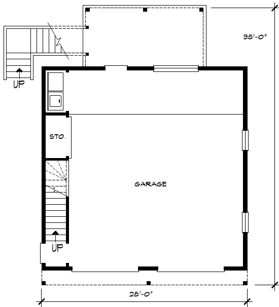Plan 46011HC: Attractive Carriage House Apartment - Floor Plan - Main Level - Carriage