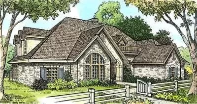 Hill Country Home Plan with Sunroom