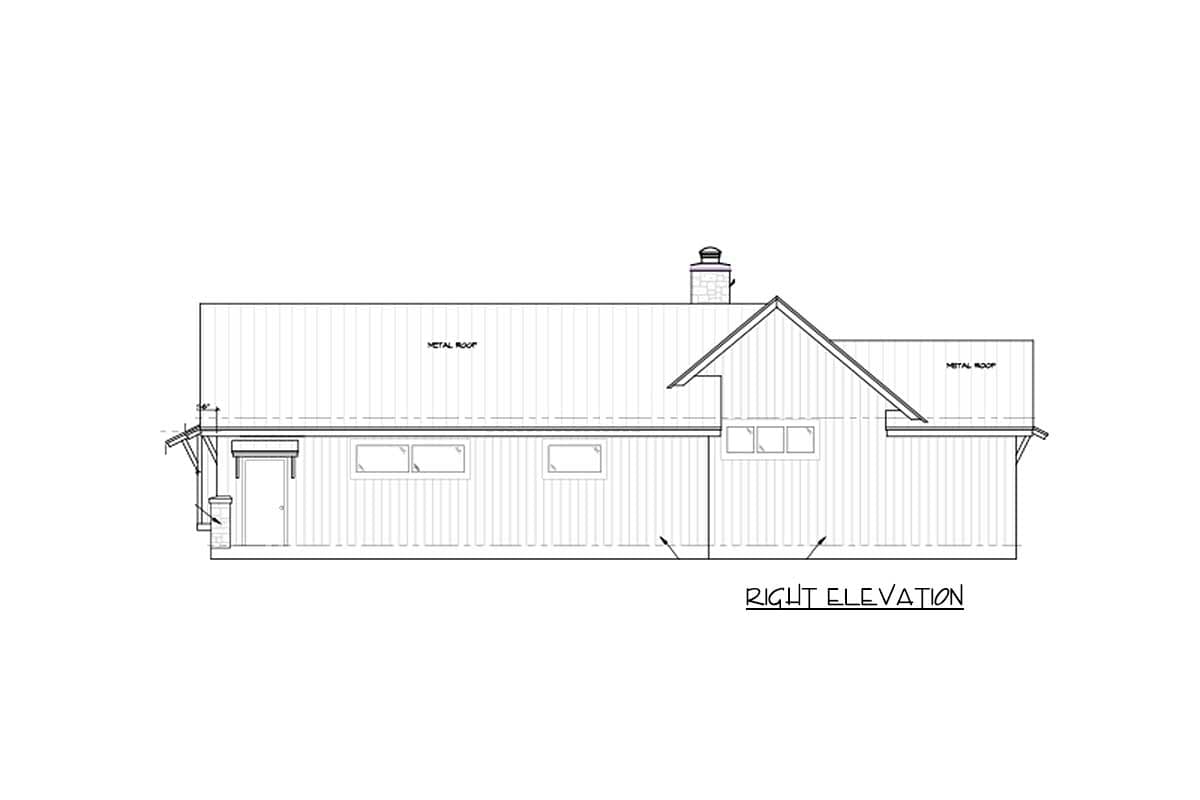 Plan 46071HC: Rustic 3 Bed Ranch with Shed Dormer - Image #5 - Hill Country, Ranch