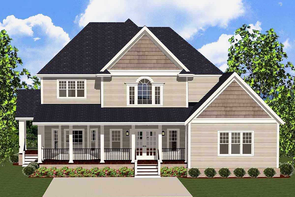 Plan 46226LA: Beautiful Farmhouse Home with Wrap-Around Porch - Image #4 - Country, Farmhouse, Traditional