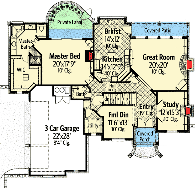 Plan 48001FM: Majestic European House Plan - Floor Plan - Main Level - European, French Country