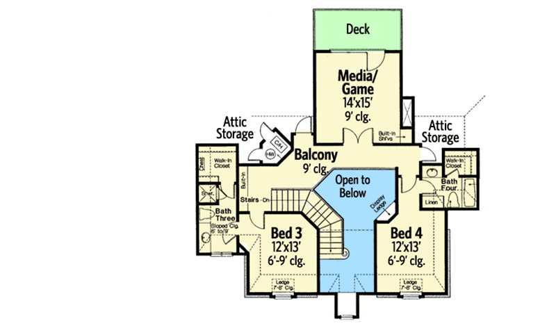 Plan 48002FM: Private Parking Courtyard House Plan - Floor Plan - 2nd Floor - European, French Country, Traditional