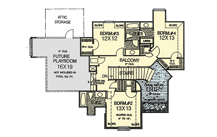 Plan 48007FM: Classically French - Floor Plan - 2nd Floor - European, French Country, Traditional