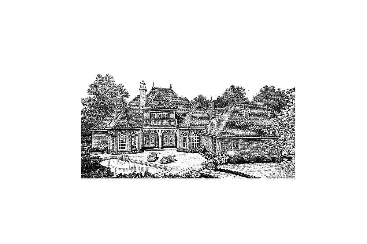 Plan 48014FM: Private Parking Courtyard Home Plan - Image #5 - European, French Country