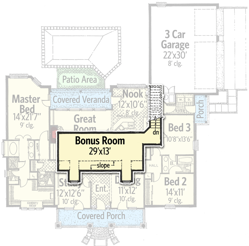 Plan 48018FM: Charming Country Home Plan - 2387 Sq Ft - Floor Plan - Bonus - Country, Southern