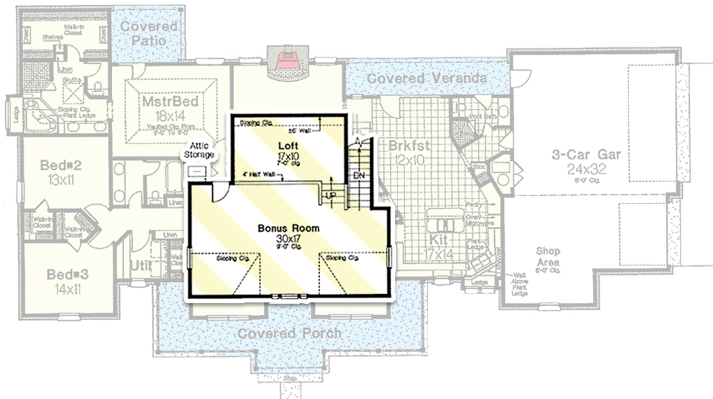 Plan 48027FM: Popular Classic Country Farmhouse - Floor Plan - Bonus - Country, Farmhouse
