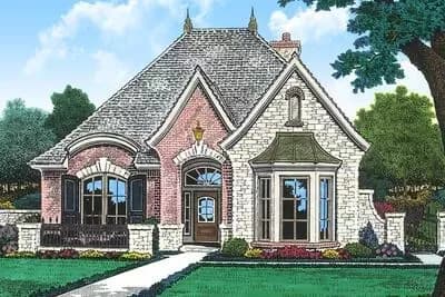 Petite French Country Cottage House Plan - 1759 Sq Ft