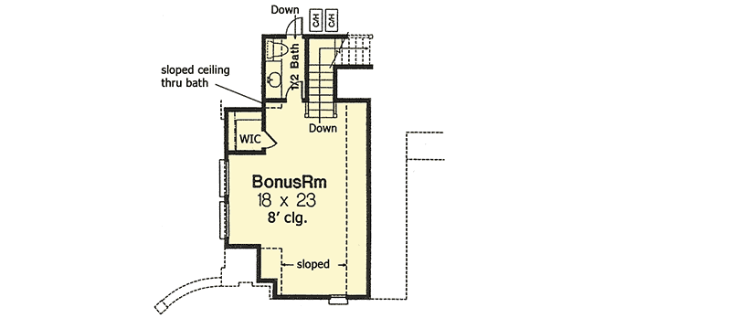 Plan 48101FM: European Styling with Options - Floor Plan - Bonus - European, French Country
