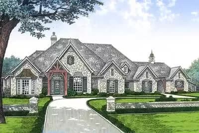 4-Bed French Country House Plan with Charming Gables - 3423 Sq Ft