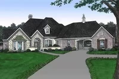 Old World French Country House Plan