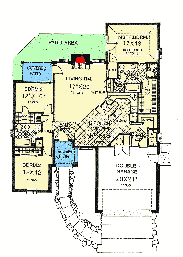 Plan 48148FM: Cozy European House Plan - Floor Plan - Main Level - European, French Country, Traditional