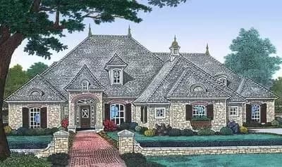 4 Bed 3 Bath European-Style House Plan with 3-Car Garage - 2760 Sq Ft
