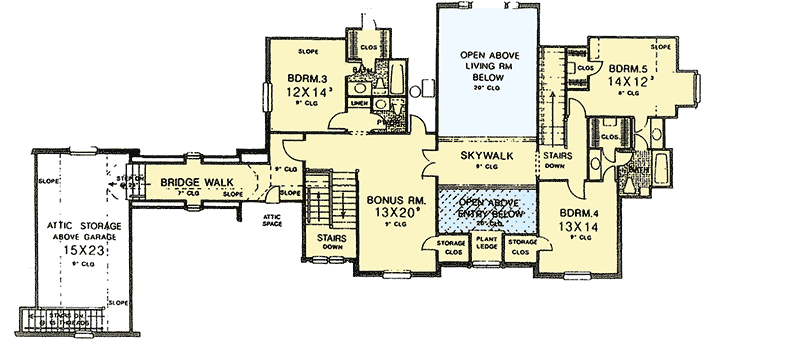 Plan 48267FM: Classic French Country Manor Home - Floor Plan - 2nd Floor - European, French Country