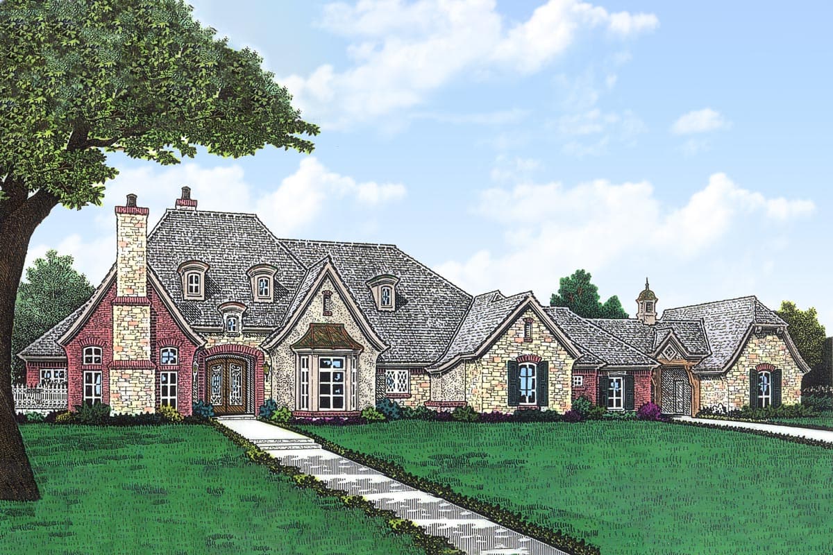 Plan 48296FM: Expansive French Country Home - Image #45 - European, French Country