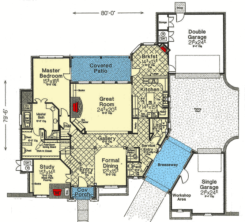 Plan 48320FM: Graceful Lines - Floor Plan - Main Level - European, French Country