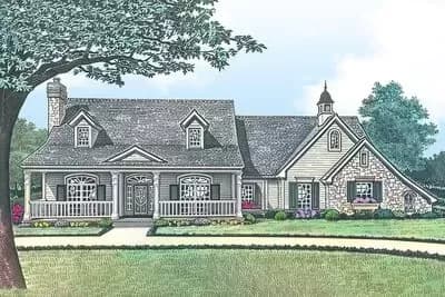 Elegant Country Home Plan with Options