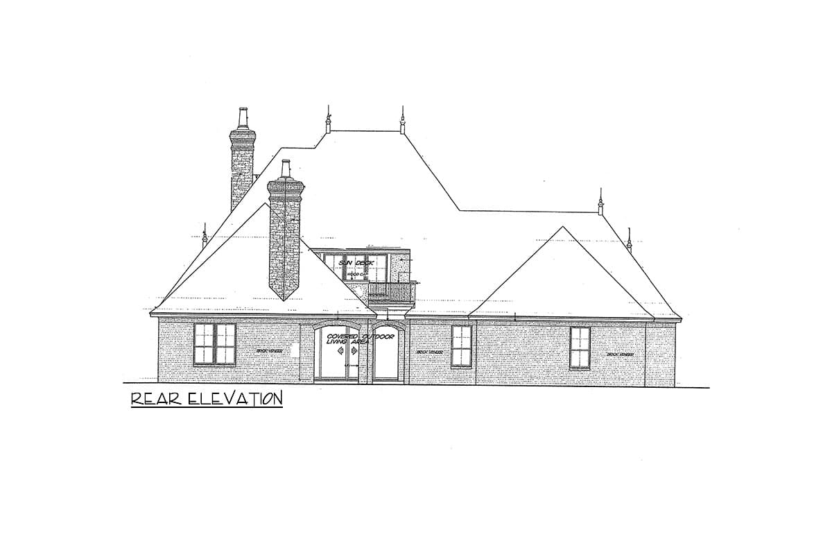 Plan 48328FM: European-style House Plan with Grand Turreted Entry and 2nd Story Sun Deck - Image #7 - European, French Country