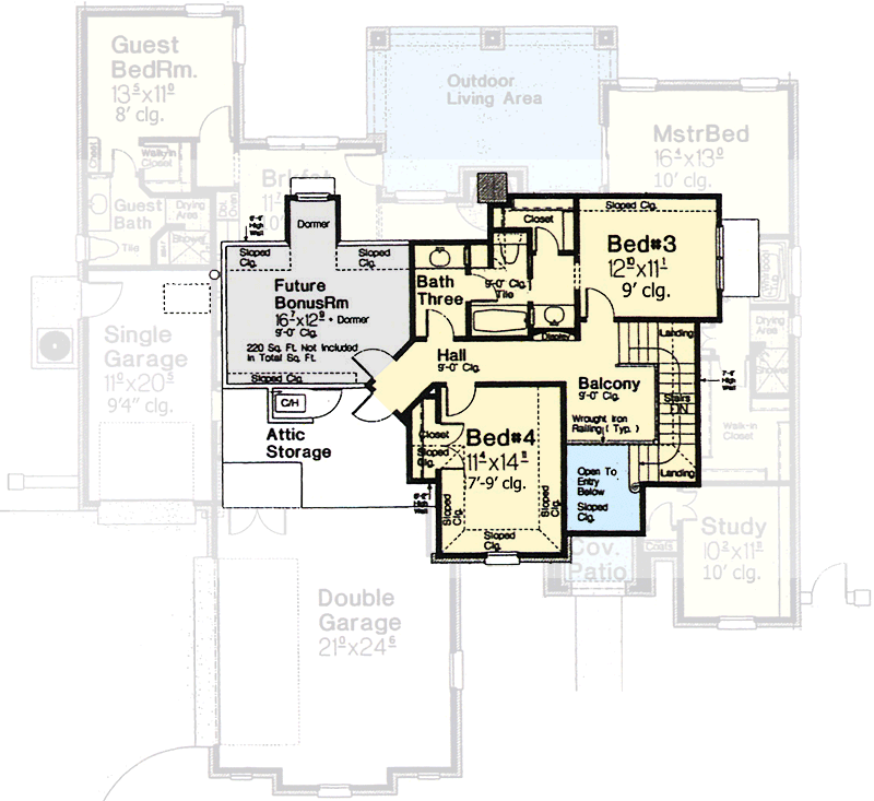 Plan 48352FM: Straight from Europe - Floor Plan - 2nd Floor - European, French Country
