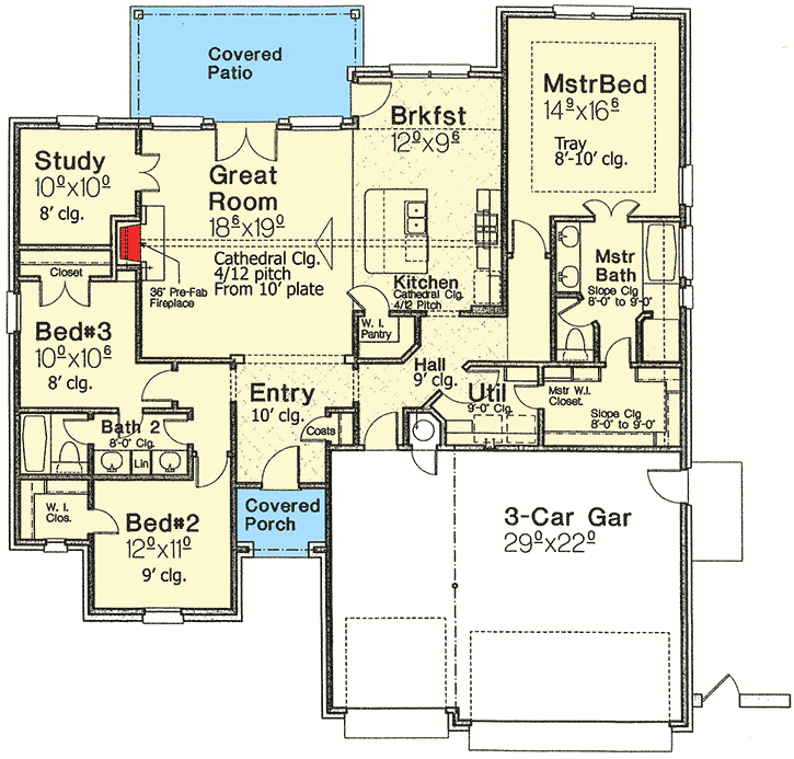 Plan 48355FM: Small in Size, Big on Features - Floor Plan - Main Level - European