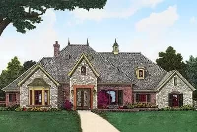 French Country Home Plan with Secluded Master Suite - 2881 Sq Ft