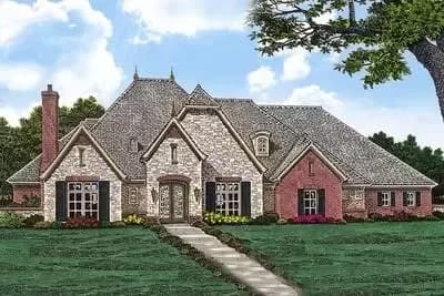 3 Bed House Plan with Old World Charm - 3063 Sq Ft