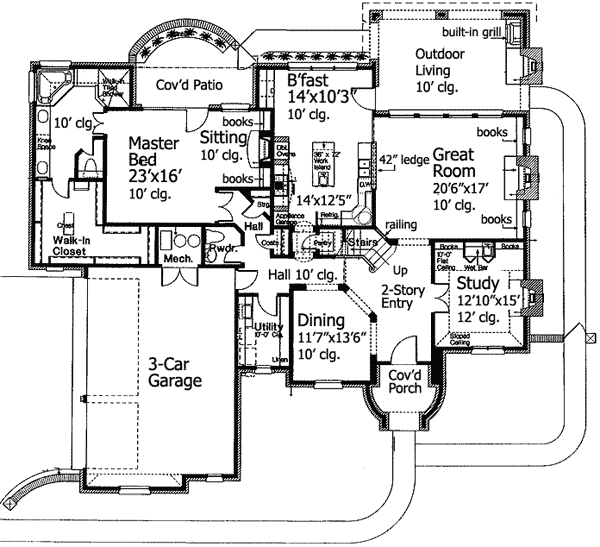 Plan 48383FM: Unique Sitting Room - Floor Plan - Main Level - European, French Country